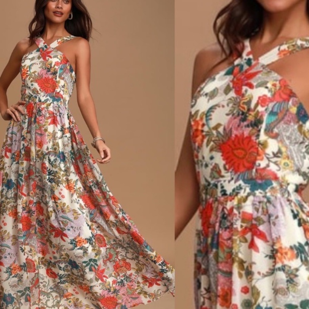 Lulu’s Lila Cream Floral dress